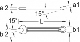 Klucz oczkowo-płaski, długi, Profil-UD 7 mm 1394916 GEDORE