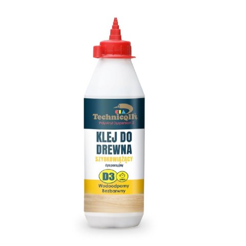 KLEJ DO DREWNA SZYBKOWIĄŻĄCY D3 500ML TECHNICQLL