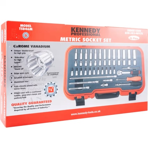 Zestaw nasadek 1/4'' 46szt. KEN5824897K Kennedy