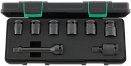 Zestaw narzędzi 1/2" udarowych, nasadki krótkie 13-24mm, 8-częściowy, w walizce ABS 96231101 Stahlwille