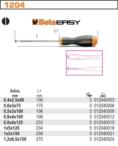 WKRĘTAK PŁASKI WĄSKI EASY 3X100MM WKRĘTAK PŁASKI WĄSKI EASY 3X100MM