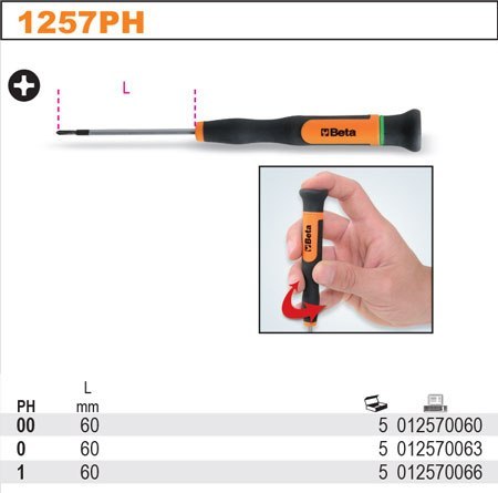 WKRĘTAK PRECYZYJNY KRZYŻOWY PH00; 1257PH/00 BETA WKRĘTAK PRECYZYJNY KRZYŻOWY PH00; 1257PH/00 BETA