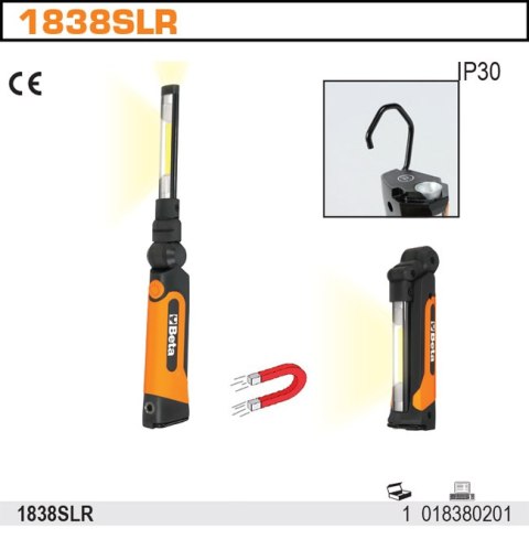 Lampa inspekcyjna LED akumulatorowa z przegubem 1838SLR Beta Lampa inspekcyjna LED akumulatorowa z przegubem 1838SLR Beta