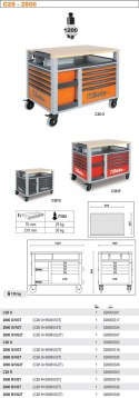 Wózek narzędziowy SuperTank z 10 szufladami czerwony 2800/C28R