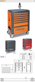 Wózek narzędziowy C33 7 szufladowy pomarańczowy 3300/C33/7O