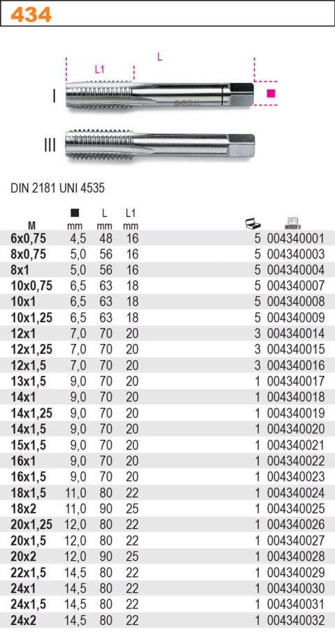 GWINTOWNIK RĘCZ.METR.DROBZW.MF8X0.75/2SZ GWINTOWNIK RĘCZ.METR.DROBZW.MF8X0.75/2SZ