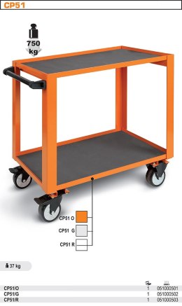 Wózek narzędziowy CP51 pomarańczowy 5100/CP51O