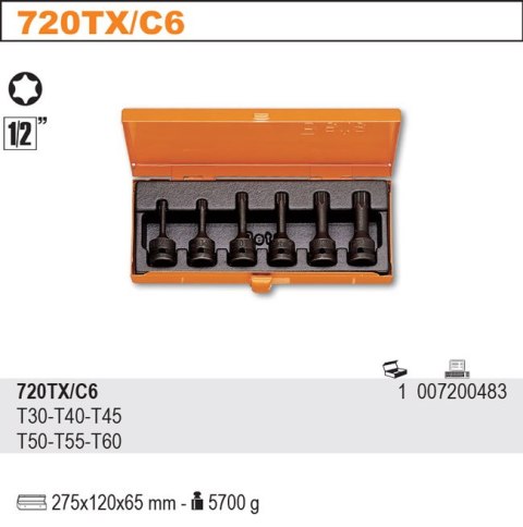 KOMPLET NASADEK UDAROWYCH T30-60 6 SZT. 720TX/C6 BETA KOMPLET NASADEK UDAROWYCH T30-60 6 SZT. 720TX/C6 BETA