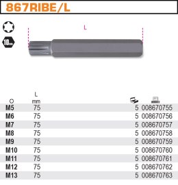 Końcówka wkrętakowa długa profil RIBE 10 867RIBE/L10 Beta