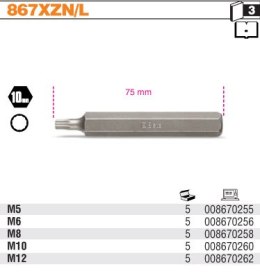 Końcówka wkrętakowa długia profil XZN M10 867XZN/L10 Beta