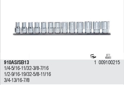 KPL.NASADEK CALOWYCH 1/4-7/8" 13SZT. KPL.NASADEK CALOWYCH 1/4-7/8" 13SZT.