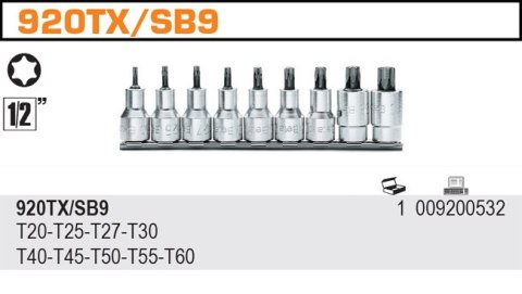 KPL.NASADEK TRZPIEN. TORX T20-60 9SZT KPL.NASADEK TRZPIEN. TORX T20-60 9SZT