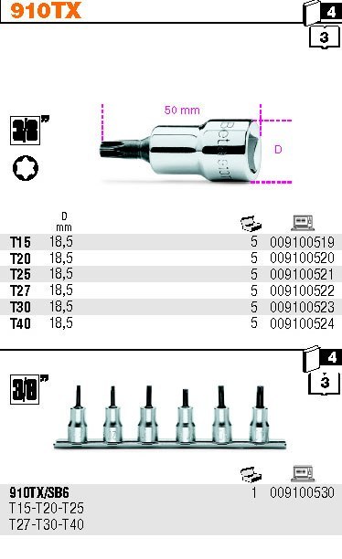 NASADKA 3/8" TRZPIENIOWA PROFIL TORX T15 NASADKA 3/8" TRZPIENIOWA PROFIL TORX T15
