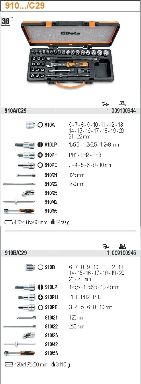 ZESTAW NASADEK 3/8" Z WYPOSAŻENIEM 29SZT ZESTAW NASADEK 3/8" Z WYPOSAŻENIEM 29SZT