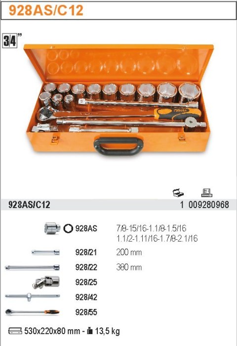 ZESTAW NASADEK 3/4" Z WYPOSAŻENIEM 17SZT ZESTAW NASADEK 3/4" Z WYPOSAŻENIEM 17SZT