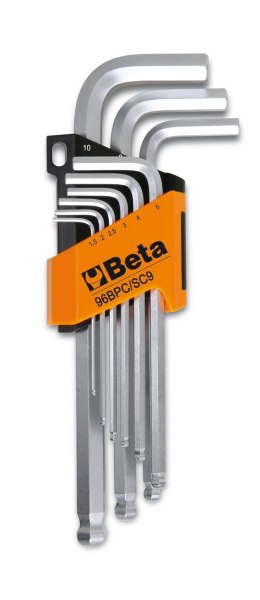 Komplet kluczy trzpieniowych kątowych z kulistą końcówką 1.5-10mm 9szt. Beta 96BPC/SC9