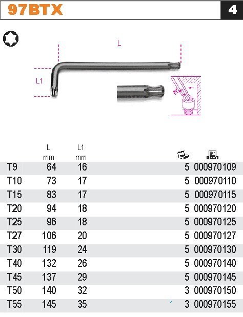 KLUCZ TRZPIENIOWY TORX Z KOŃC.KULIST.T30 KLUCZ TRZPIENIOWY TORX Z KOŃC.KULIST.T30