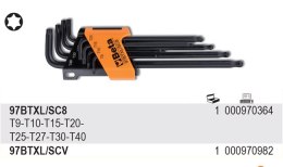 Komplet kluczy trzpieniowych kątowych długich kulistych Torx® T9-T40 8szt. 97BTXL/SC8 Beta