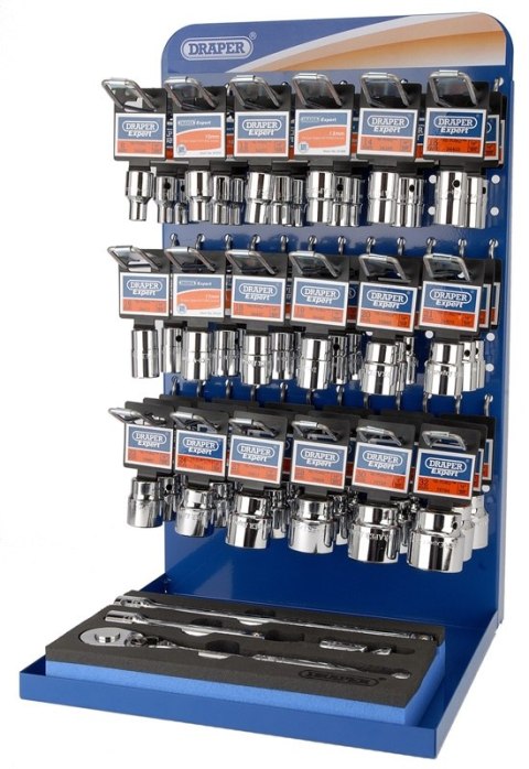 Zestaw nasadek 1/2" 8-32mm 54 sztuk ze stojakiem Zestaw nasadek 1/2" 8-32mm 54 sztuk ze stojakiem