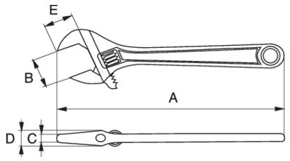 Klucz nastawny szczęk, oksydowany dł. 270mm, rozstaw: 46mm, 9033 BAHCO Klucz nastawny szczęk, oksydowany dł. 270mm, rozstaw: 46mm, 9033 BAHCO