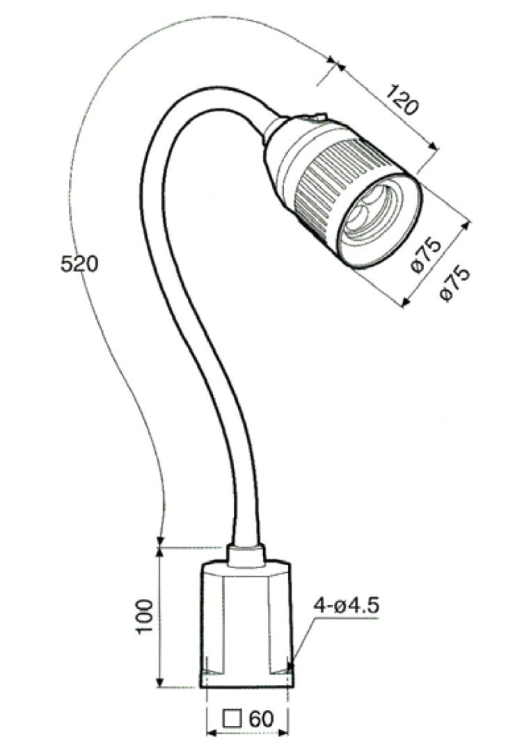 Lampa maszynowa LED giętkie ramię JHL-20FT