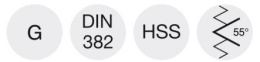Narzynka 6-kątna BSP DIN 382 HSS - G 3/4