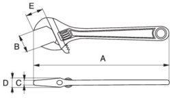 Klucz nastawny szczęka dwustronna dł. 155 mm, rozstaw: 20 8070 IP Bahco