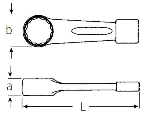 Klucz oczkowy jednostronny 105mm do pobijania 42050105 Stahlwille Klucz oczkowy jednostronny 105mm do pobijania 42050105 Stahlwille