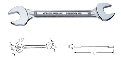 Klucz płaski 18x19mm dwustronny, MOTOR 40031819 Stahlwille