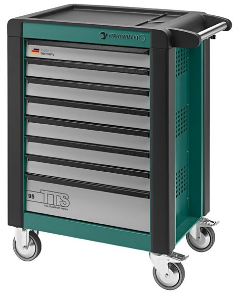 Wózek warsztatowy TTS 8-szuflowy 95/8G zielony z nakładkami 81200020 Stahlwille Wózek warsztatowy TTS 8-szuflowy 95/8G zielony z nakładkami 81200020 Stahlwille