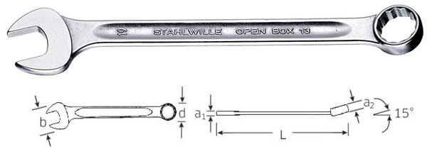 Klucz płasko-oczkowy 10mm OPEN-BOX