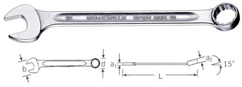 Klucz płasko-oczkowy 16mm OPEN-BOX 40081616 Stahlwille