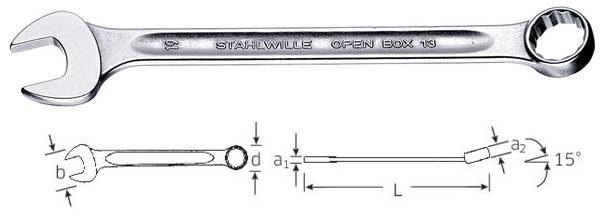 Klucz płasko-oczkowy 70mm OPEN-BOX 40147070 Stahlwille