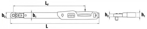 Klucz dynamometryczny elektroniczno-mechaniczny 65-650Nm (48-480 ft·lb) z grzechotką wtykową 3/4" 96501865 Stahlwille
