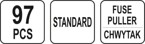 ZESTAW 97 BEZPIECZNIKÓW PŁYTKOWYCH STANDOWYCH ZESTAW 97 BEZPIECZNIKÓW PŁYTKOWYCH STANDOWYCH