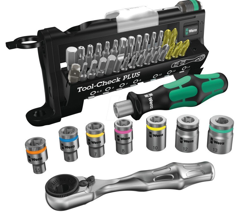 Zestaw - grzechotka, bity, nasadki i rękojeść Tool-Check PLUS 39el. 05056490001 Wera Zestaw - grzechotka, bity, nasadki i rękojeść Tool-Check PLUS 39el. 05056490001 Wera