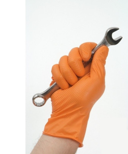 Rękawice nitrylowe, pud. pomarańczowe L, 55/60/ORANGE/L TIGER GRIP 100szt.