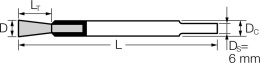 Szczotka - pędzelek trzpieniowy długi niepleciony, PBUL 1010/6 INOX 0,20; 43216005 PFERD; Komplet 10 szt.