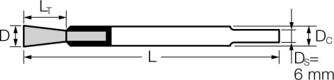 Szczotka - pędzelek trzpieniowy długi niepleciony, PBUL 1010/6 ST 0,30; 43216002 PFERD; Komplet 10 szt.
