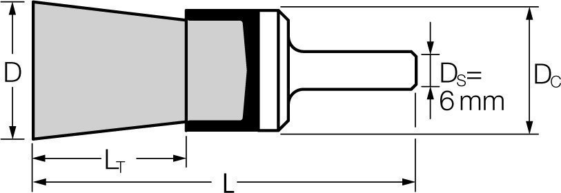 Szczotka - pędzelek trzpieniowy niepleciony PBU 1010/6 INOX 0,35; 43204003 PFERD; Komplet 10 szt.