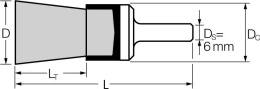 Szczotka - pędzelek trzpieniowy niepleciony PBU 1516/6 MES 0,30; 43203002 PFERD; Komplet 10 szt.