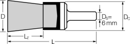 Szczotka - pędzelek trzpieniowy niepleciony PBU 1516/6 INOX 0,15; 43203011 PFERD; Komplet 10 szt.