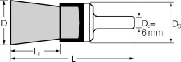 Szczotka - pędzelek trzpieniowy niepleciony PBU 1010/6 MES 0,30; 43204002 PFERD; Komplet 10 szt.