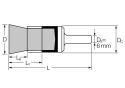 Szczotka - pędzelek trzpieniowy niepleciony z pierścieniem wsporczym PBUR 1316/6 ST 0,35; 43215001 PFERD; Komplet 10 szt.