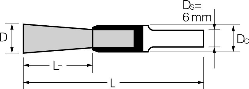 Szczotka - pędzelek trzpieniowy INOX-TOTAL, PBGSIT 1010/6 INOX 0,35; 43200107 PFERD; Komplet 10 szt.