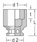 Klucz nasadkowy do zakrętarek 1/2" 6-kąt 3/4" 6163970 GEDORE