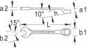 1 B 26 Klucz płasko-oczkowy UD -26 mm 6002530 GEDORE