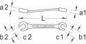 Klucz oczkowy dwustronny, otwarty, 6-kątny 17x19 mm - 6057780 GEDORE
