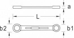 Klucz oczkowy dwustronny prosty, Profil-UD, 14x15 mm 6054250 GEDORE