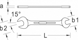 Klucz szczękowy dwustronny 10x13 mm - 6064990 GEDORE
